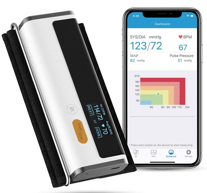Wellue Armfit Plus Bluetooth Blood Pressure Monitor with AI EKG Monitoring,  App